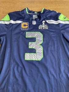 Nike Seattle Seahawks Super Bowl XLVIII Jersey Authentic Russell Wilson NFL S - Picture 1 of 10