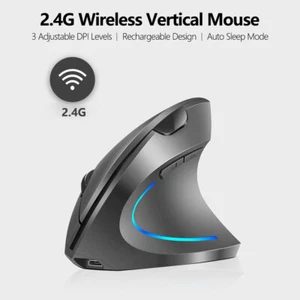 2.4G Wireless Vertical Mouse Rechargeable Ergonomic Mouse 3 Adjustable DPI O0W0 - Picture 1 of 7