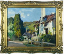 Harold Septimus Power 1878-1951 Superb Original Oil Painting Houses Trees SFAA