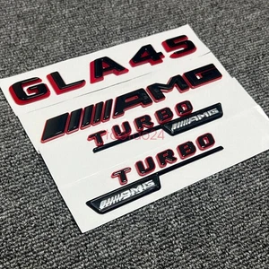 Juego combinado de insignia GLA45 AMG TURBO 4MATIC+ emblema negro brillante rojo para Mercedes X156 - Imagen 1 de 6