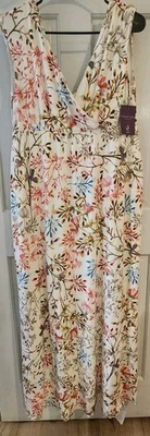 TIFFANY ROSE MATERNITY DRESS ALANIA MAXI SIZE 10 TO 12 FLORAL WATERCOLOR MEADOW - Image 1 of 4