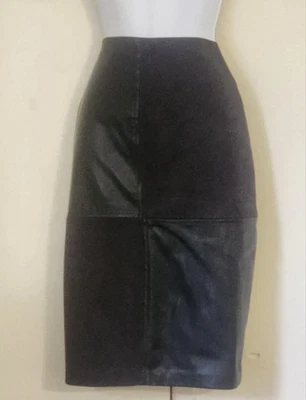Ivanka Trump Faux Leather Skirt Size 10 Black - Image 1 of 4