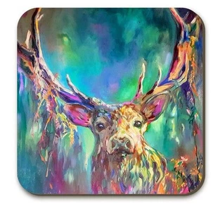 Wraptious Sue Gardner Woodland Highland Hirsch bunt Untersetzer Tischset - Bild 1 von 1