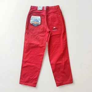 South Pole Jeans Uomo 36x33 Rosso Collezione Speciale Deadstock Pantalone Anni 90 Hip Hop - Foto 1 di 14