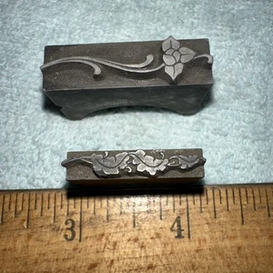 Printing Blocks “ Beautiful Flowers “ Ornamental Lead Blocks. Nice Lines! - Picture 1 of 8