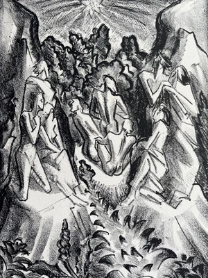 Werner Heuser Signierte Original Lithographie 1919 "Schaffenden" - Abend Stern - Bild 1 von 4