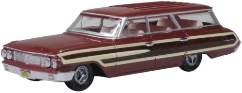 OXFORD 1/87 1964 FORD COUNTRY STATION WAGON SQUIRE VINTAGE BURGUNDY 87FC64003 - Image 1 of 1