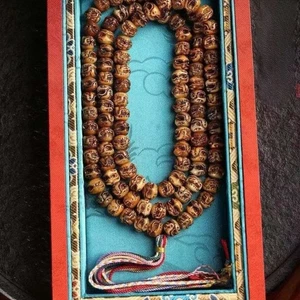 Collar Mala 35.5" 108 Cuentas Budismo Yak Tibetano Hueso Calavera Meditación Oración - Imagen 1 de 6