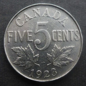 CANADA 1923 KING GEORGE V NICKEL CANADA & US FREE SHIP SEE NOTE* - Picture 1 of 2