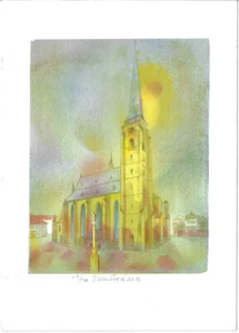 DANIELA BENESOVA: Lithographie "St.-Bartholomäus-Kirche in Pilsen" - Picture 1 of 1