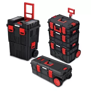 Portable Reinforced Heavy Duty Waterproof Tool Boxes With Solid Rubber Wheels - Picture 1 of 7