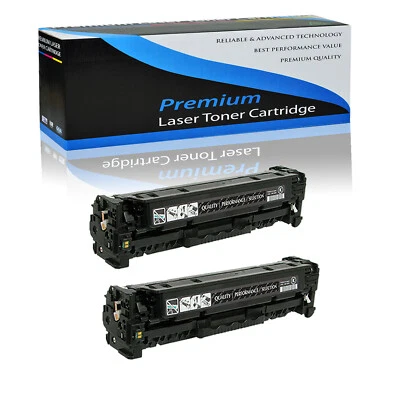 2PK for HP CB540A 125A BLACK TONER CARTRIDGE LASER JET CP1215 CM1312 MFP CP1515N - Image 1 of 4