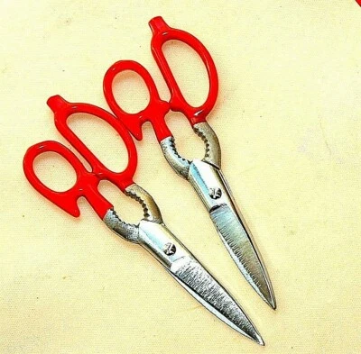 Juego de 2 tijeras utilitarias Betty Crocker tijeras de cocina mango recubierto rojo Foto 1 de 2