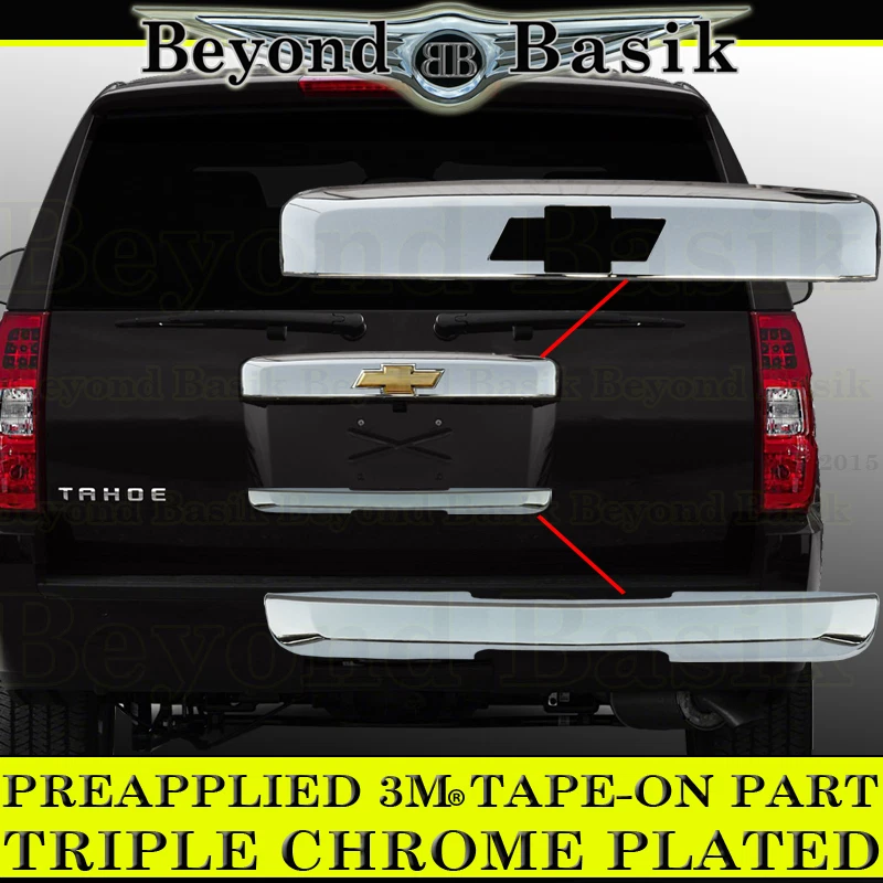 2007-2014 CHEVY TAHOE SUBURBAN Chrome Top Tailgate+Lower Liftgate Handle COVERS - Image 1 of 2