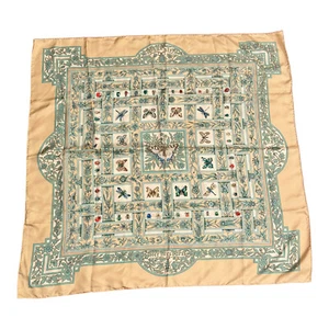 Authentic! Hermes Carre Joyaux de L'ete Jacquelot 90cm Tan Insect Silk Scarf - Picture 1 of 6