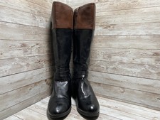 liz claiborne womens trevi riding block heel zip boots