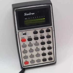 Santron Santronic 71SR Vintage elektronischer Taschenrechner AA Batterien getestet funktioniert - Bild 1 von 9