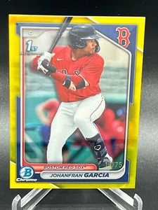 2024 BOWMAN JOHANFRAN GARCIA YELLOW CHROME REFRACTOR 14/75 BCP-49 RED SOX - Picture 1 of 2