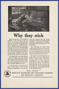 Vintage 1923 AMERICAN TELEPHONE & TELEGRAPH BELL SYSTEM Phone Ephemera Print Ad - Picture 1 of 1