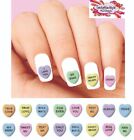 Waterslide Nail Decals Set of 20 - Valentines Day Conversation Candy Hearts 