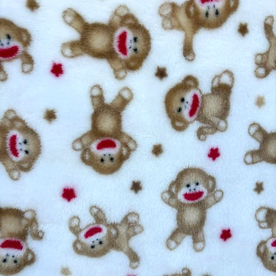 BABY STARTERS Calcetín Mono Manta 30x40 Cuerpo Completo Estrellas Suave Vellón Blanco Marrón Foto 1 de 4