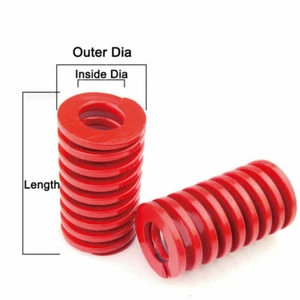 Medium Load Die Mold Spring OD 8mm-40mm ID 4mm-20mm TM Red Springs Steel - Picture 1 of 4