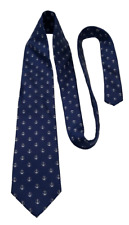 Stafford Silk Tie Blue in color with Anchors Men Necktie USA 57.5 x 3.7/8