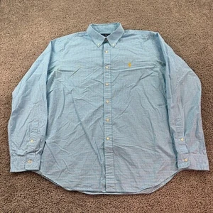 Ralph Lauren Shirt Mens Extra Large Blue Yellow Pony Long Sleeve Button Up READ - Picture 1 of 12
