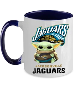 Taza de café azul de dos tonos JAGUARS, taza de café Yoda Jacksonville JAGUARS regalo - Imagen 1 de 2