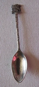 vtg MEXICO SOUVENIR STERLING SPOON DEMITASSE INDIAN HEAD TOP - Picture 1 of 5