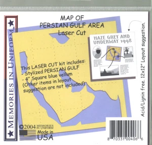 Scrapbooking Laser Cut Ricordi In Uniforme Mappa Golfo Persico NUOVO - Foto 1 di 1