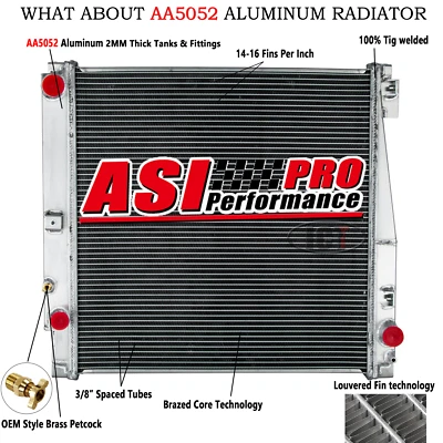 Radiador de aluminio de 2 filas para Lincoln Aviator 2003 2004 2005 gasolina 4,6 L V8 EE. UU. Foto 1 de 4