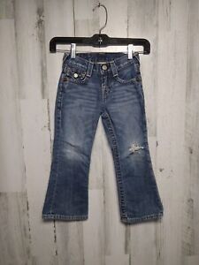 True Religion Billy Bootcut Jeans Big Stitch Distressed Youth Girls 4