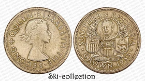 Crown 1953 Southern Rhodesia. Impero Britannique. Elizabeth II° . IN Argento - Bild 1 von 1