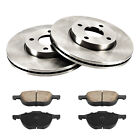 54132 Front Solid Brake Rotors W/ Ceramic Pads For 2005-2007 Ford Focus No Svt