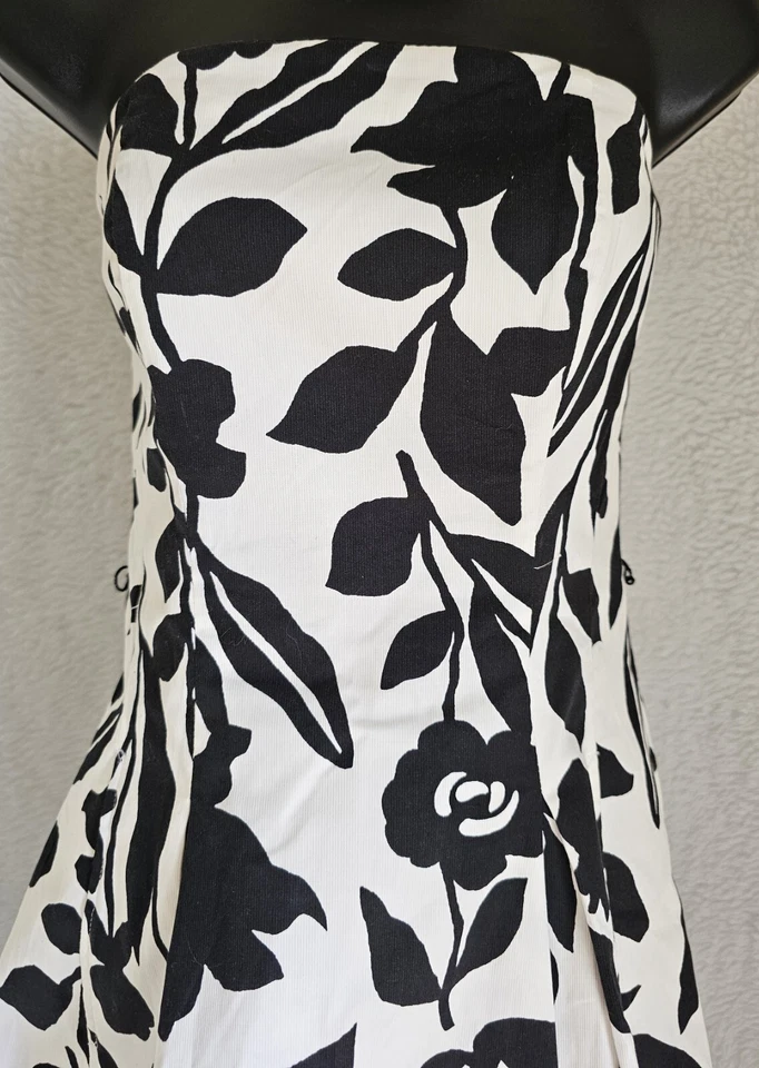White House Black Market Womens Dress Size 4 Black White Floral - Image 1 of 4