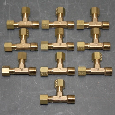 (10) Parker Legris Adapter Tee 0103 06 13, 1/4" BSPT x 6mm Compression Tube - Image 1 of 4