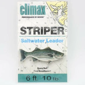 Climax Striper Saltwater Leaders 6ft 10lb 291249 Fly Fishing Monofilament - Picture 1 of 3