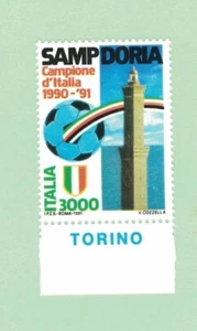 Francobollo Sampdoria Campione d'Italia 1990-91 appendice Torino - Foto 1 di 1
