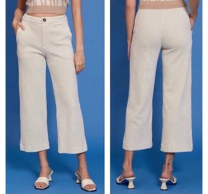 EUC LUCY PARIS Bruna Corduroy WIDE LEG PANTS MEDIUM IVORY - Picture 1 of 11