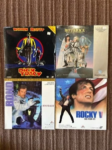 Laser Disc Movie Lot x 4 Beetlejuice , 007 , Rocky V , Dick Tracy - Picture 1 of 6