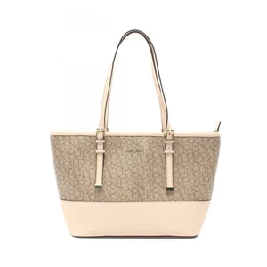 Bolso de hombro Calvin Klein H6JAJ4VG de lona de cuero marrón rosa usado para... - Imagen 1 de 12