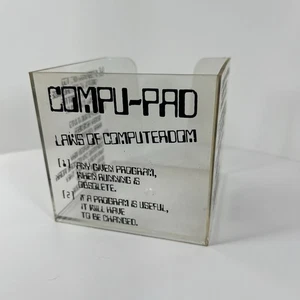 Vintage Post-it Note Holder Compu-pad Laws Of Computerdom Retro Computer Swag - Picture 1 of 8