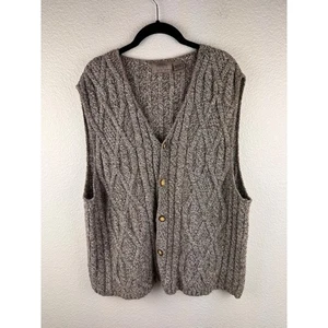 Vintage STRUCTURE Le Collezioni XL Cable Knit Sweater Vest Grandpacore - Picture 1 of 9