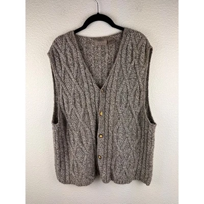 Vintage STRUCTURE Le Collezioni XL Cable Knit Sweater Vest Grandpacore - Image 1 of 4