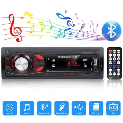 AUTORADIO STEREO BLUETOOTH RADIO FM MUSICA MP3 SD USB MMC CARD TELECOMANDO WIFI - Immagine 1 di 4