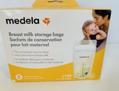Bolsas de almacenamiento de leche materna Medela, 100 unidades, bolsas de leche materna listas para usar selladas Foto 1 de 4