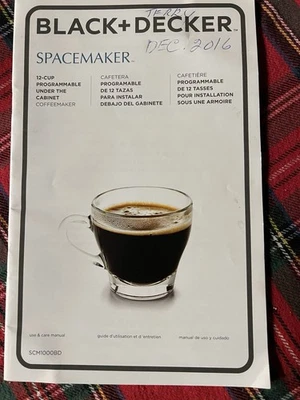Black & Decker Coffee Spacemaker SCM1000BD *MANUAL ONLY* - Image 1 of 3