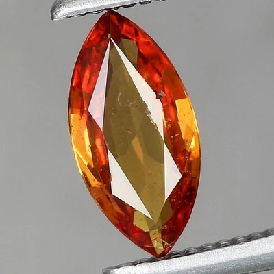 0.48ct t.w 7.6x3.8mm Marquise Natural Orange Sapphire Gemstone Songea, Tanzania - Image 1 of 4