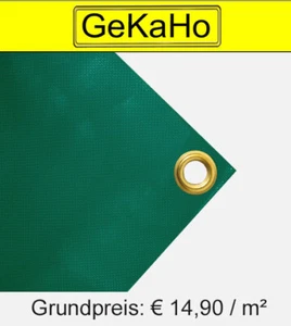 Abdeckplane 1,50 x 6 m grün LKW-Plane PVC Plane Zeltplane Bootsplane 600g Ösen - Bild 1 von 2